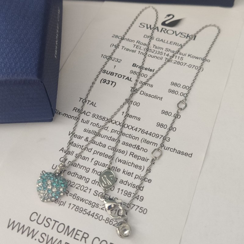 Swarovski Idyllia Blue Crystal Heart Pendant Necklace view