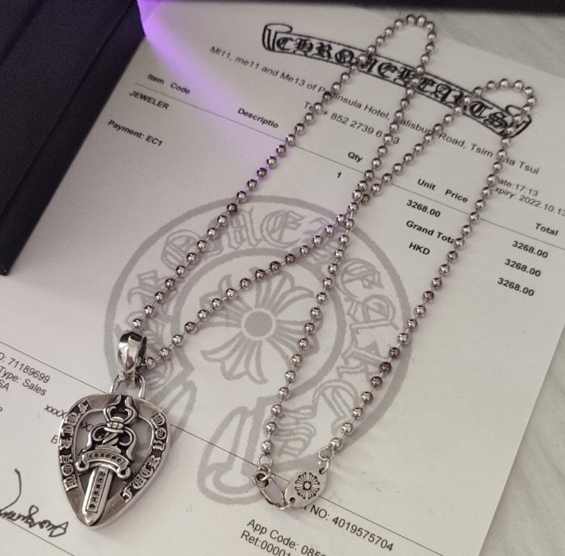 Chrome Hearts Winged Cross Sterling Silver Pendant Necklace view