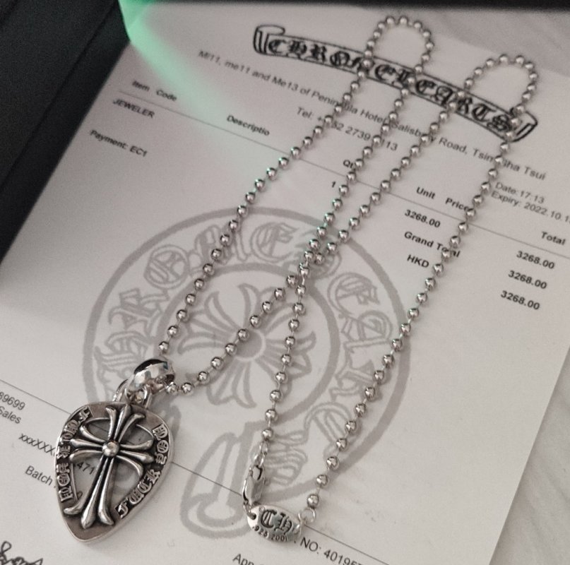 Chrome Hearts Winged Cross Sterling Silver Pendant Necklace view