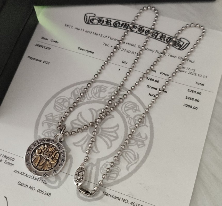 Chrome Hearts Winged Cross Sterling Silver Pendant Necklace view