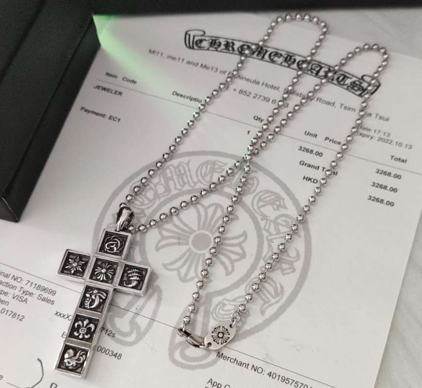 Chrome Hearts Winged Cross Sterling Silver Pendant Necklace view