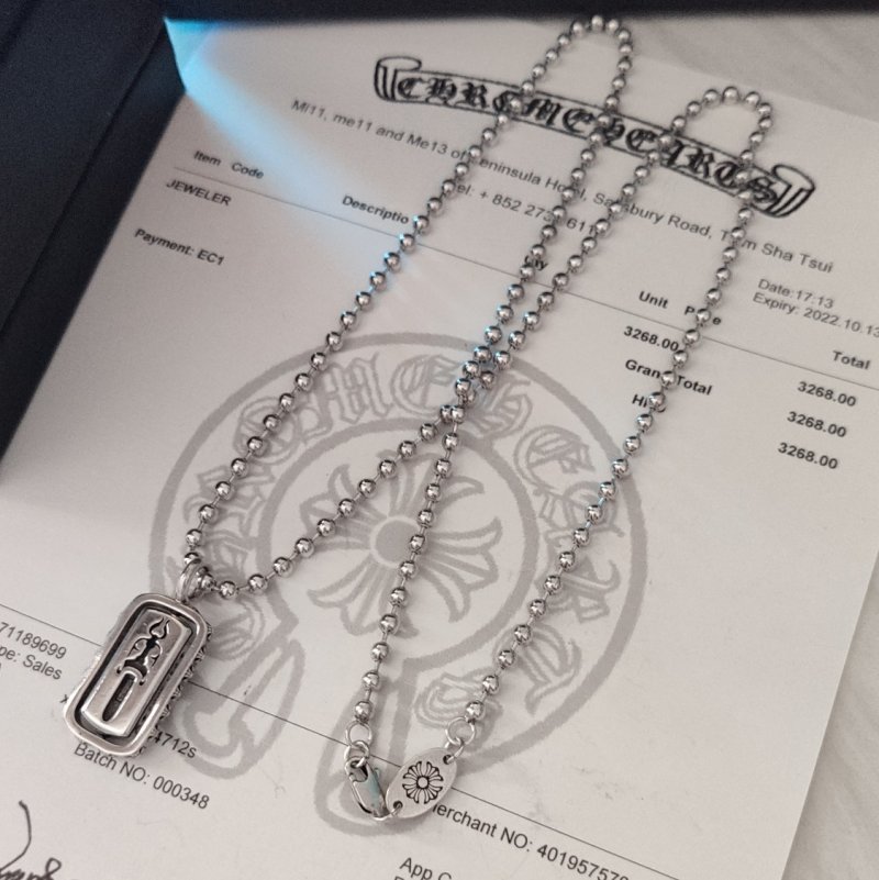 Chrome Hearts Winged Cross Sterling Silver Pendant Necklace view