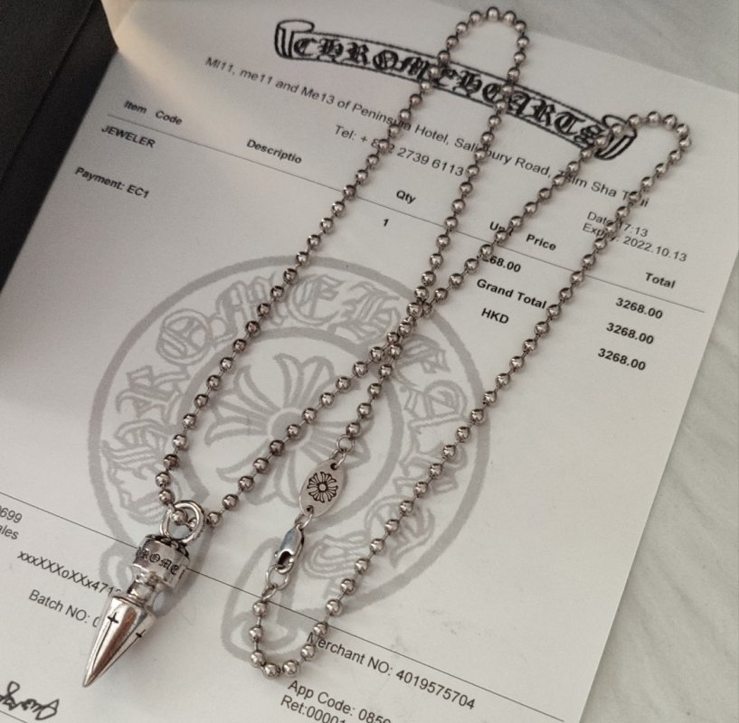 Chrome Hearts Winged Cross Sterling Silver Pendant Necklace view