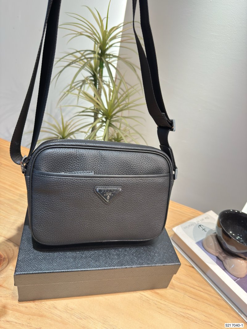 Prada Black Leather Camera Crossbody Bag view