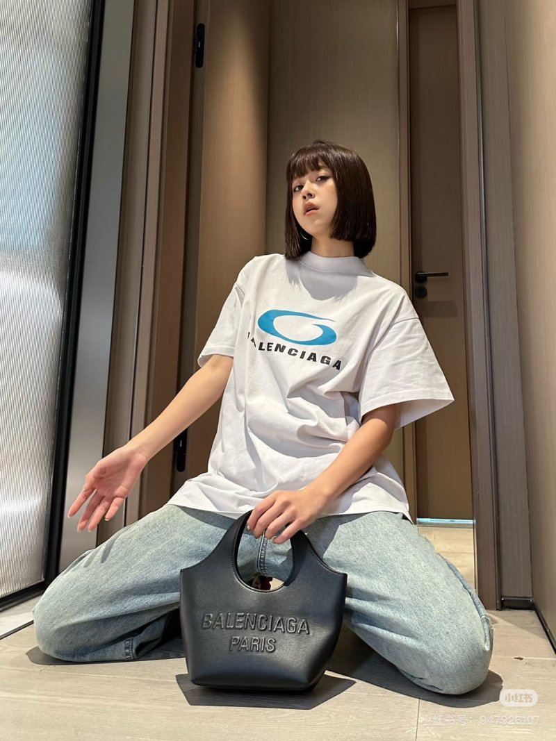 Balenciaga Wave Logo White T-Shirt