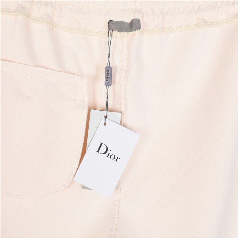 Dior 1947 Embroidered Logo Drawstring Shorts – Cream view