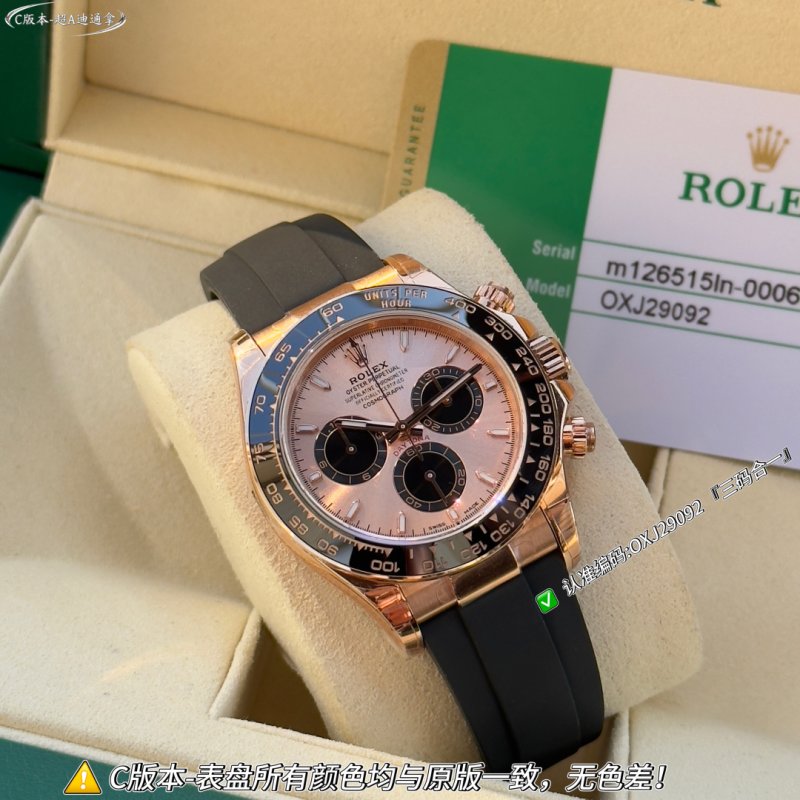 Rolex Daytona Rose Gold Chronograph Pink Dial
