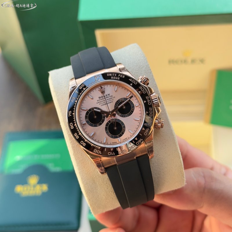 Rolex Daytona Rose Gold Chronograph Pink Dial view