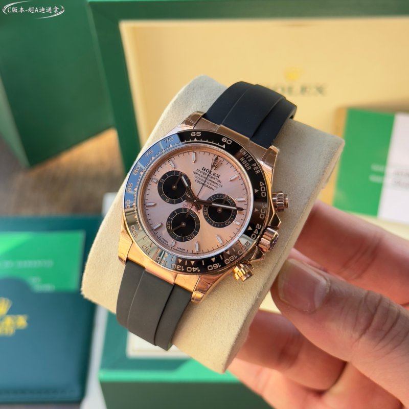 Rolex Daytona Rose Gold Chronograph Pink Dial view
