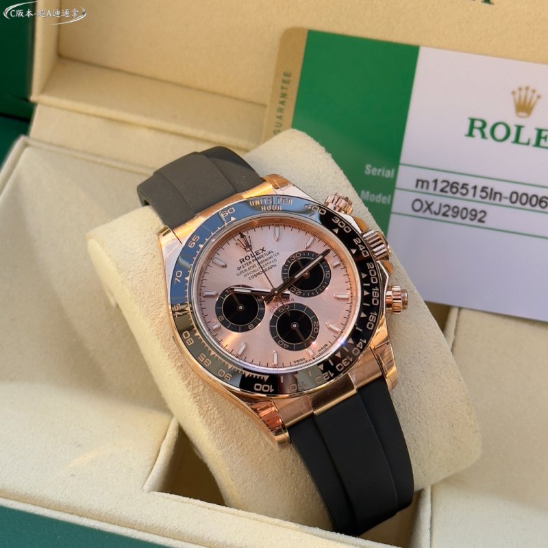 Rolex Daytona Rose Gold Chronograph Pink Dial view