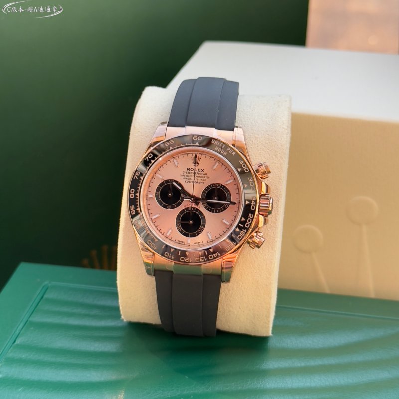 Rolex Daytona Rose Gold Chronograph Pink Dial view