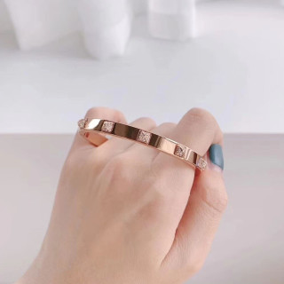 Swarovski Crystal Pyramid Stud Rose Gold Bangle Bracelet view 7