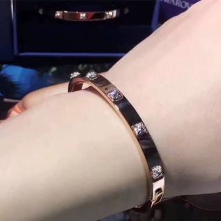 Swarovski Crystal Pyramid Stud Rose Gold Bangle Bracelet view 9