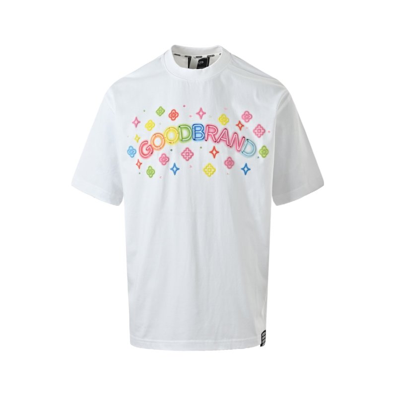 Colorful Graphic Print Short Sleeve T-Shirt White view