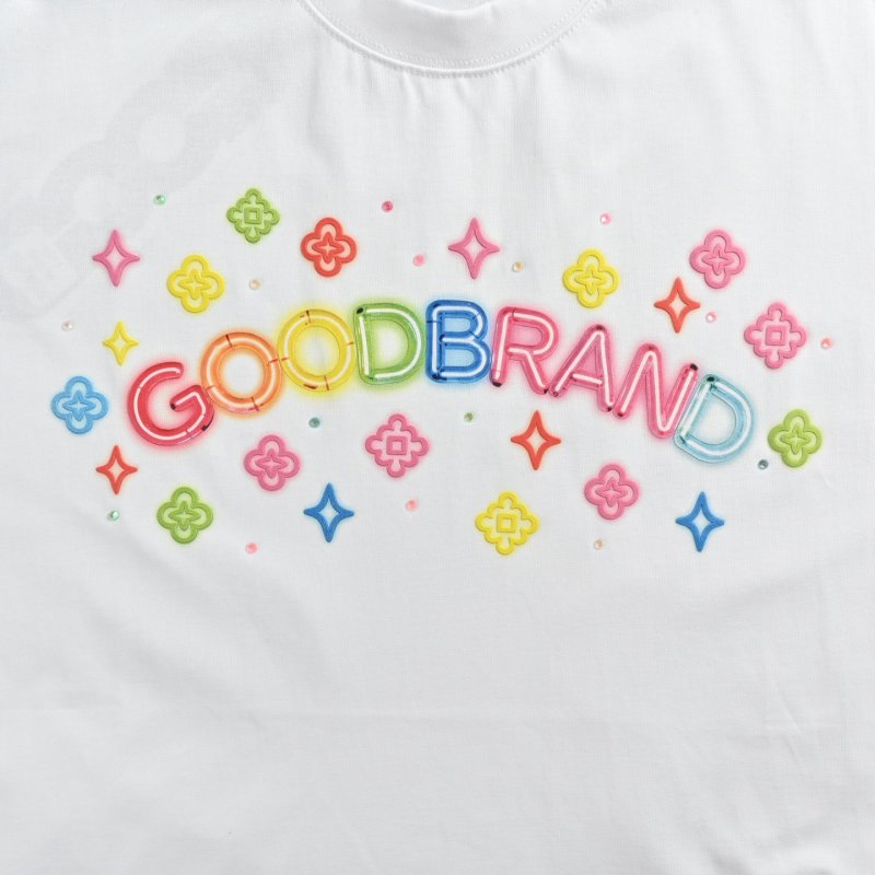 Colorful Graphic Print Short Sleeve T-Shirt White view