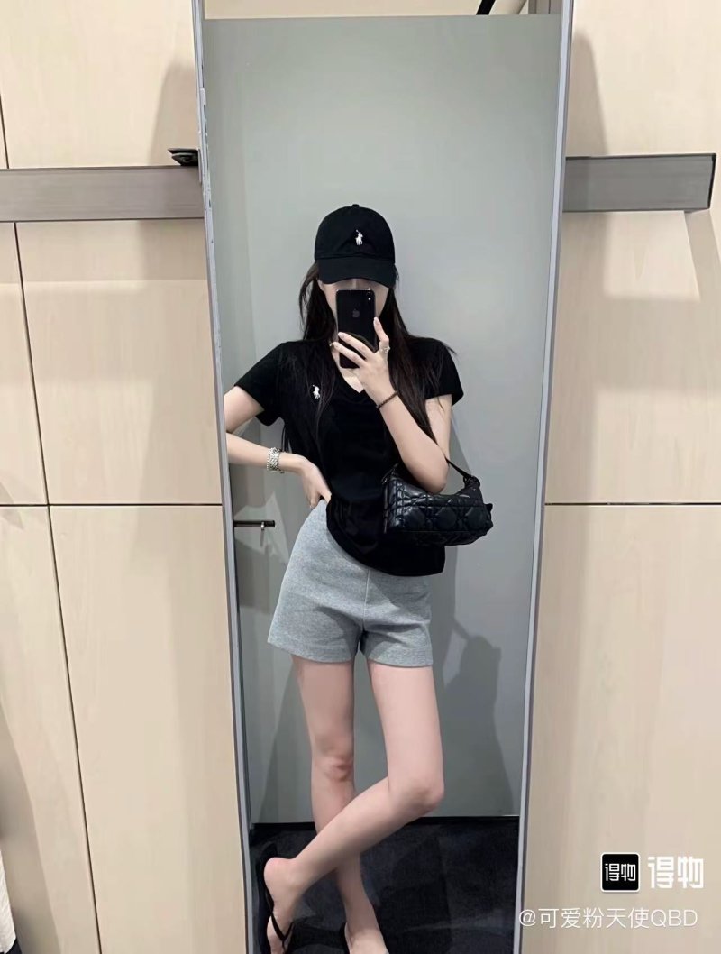 Ralph Lauren Women's Black V-Neck Short Sleeve T-Shirt view