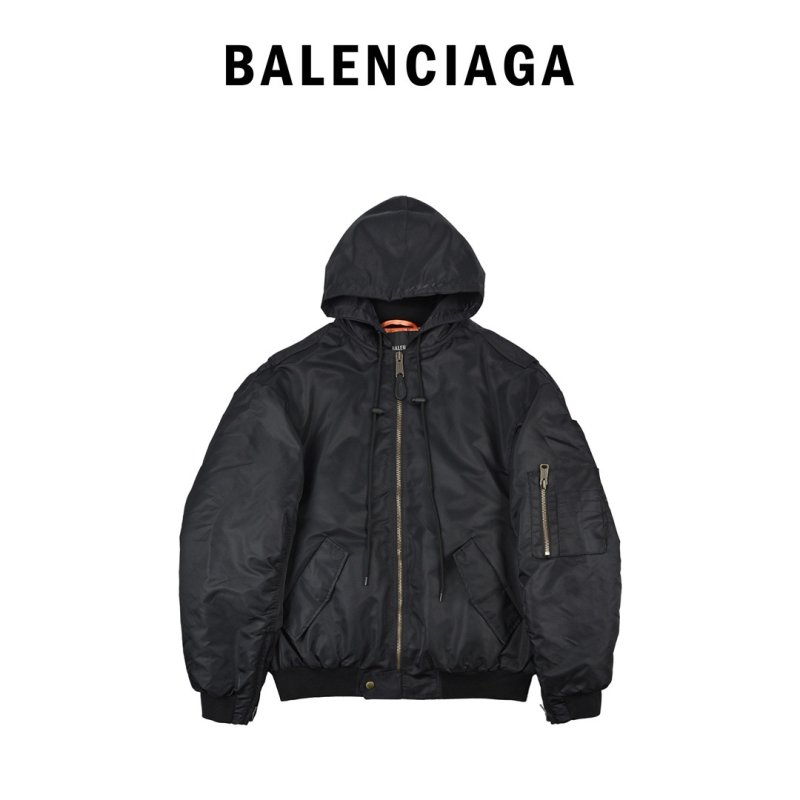 Balenciaga Black Yellow Logo Oversized Jacket view