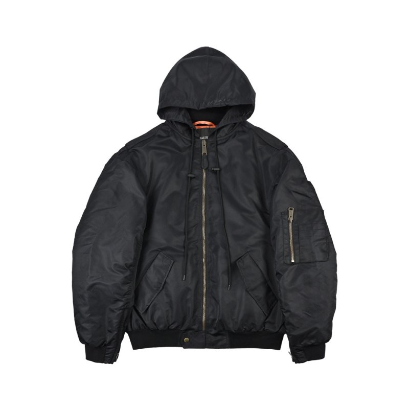 Balenciaga Black Yellow Logo Oversized Jacket view