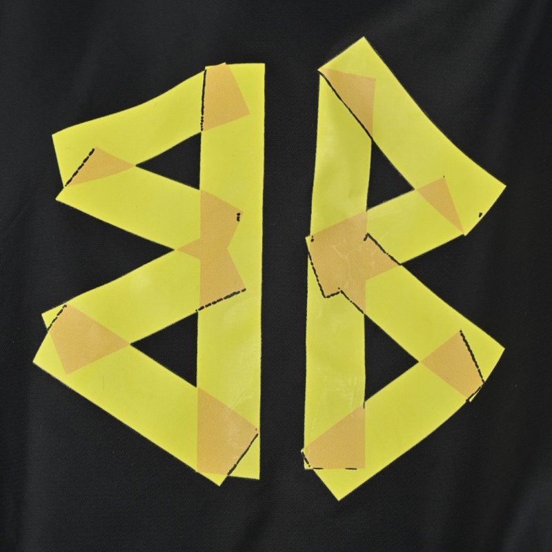 Balenciaga Black Yellow Logo Oversized Jacket view
