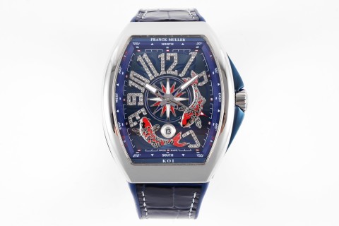 Franck Muller Vanguard Yachting V45 Blue Koi Watch 44x54mm