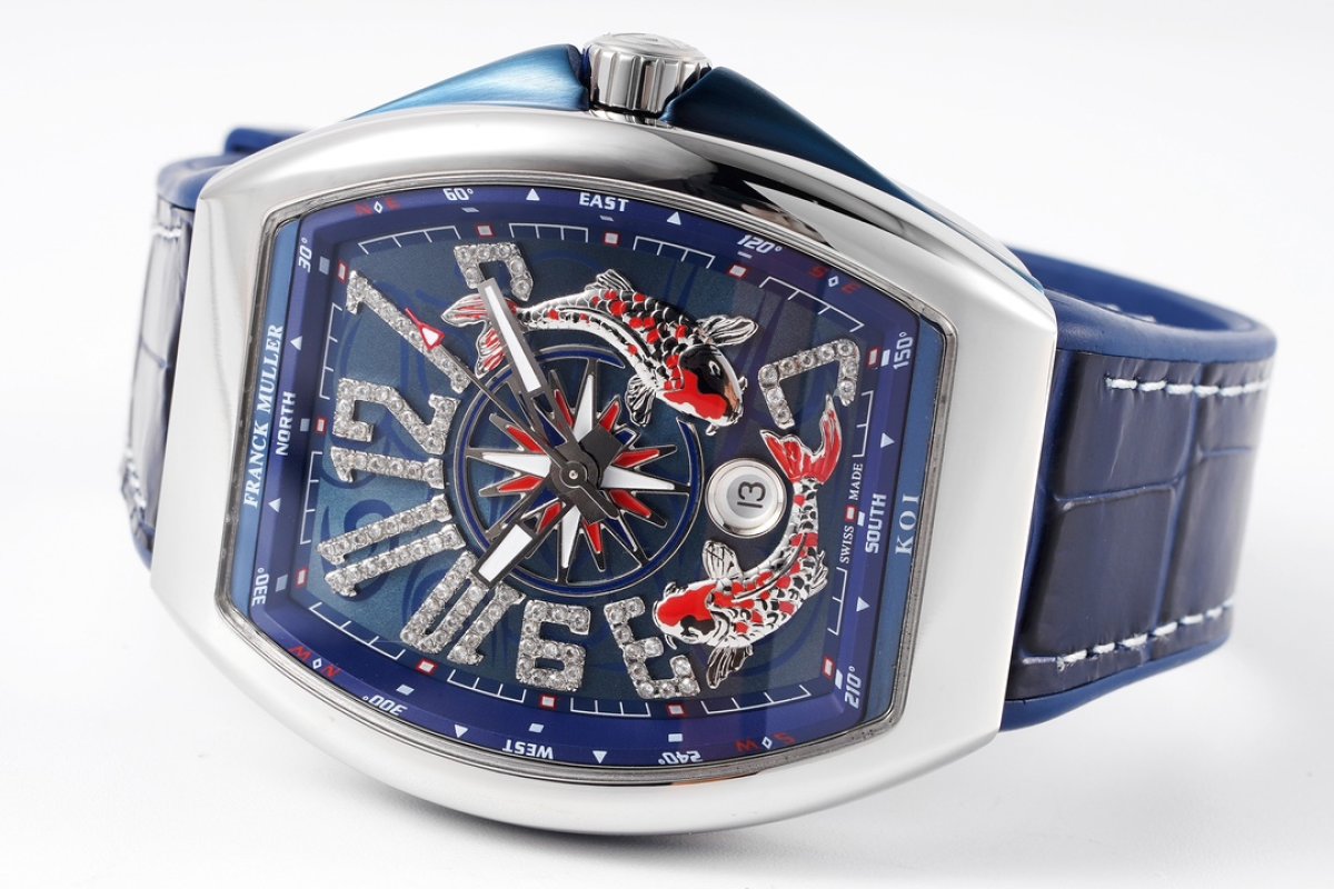 Franck Muller Vanguard Yachting V45 Blue Koi Watch 44x54mm view
