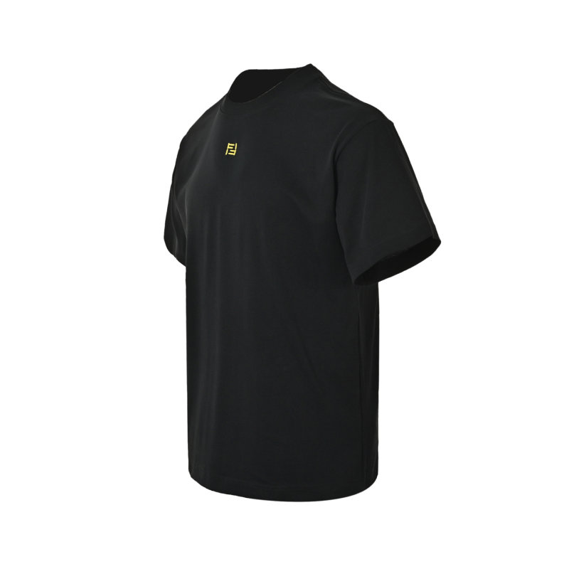 Fendi Black T-Shirt with Yellow FF Logo view