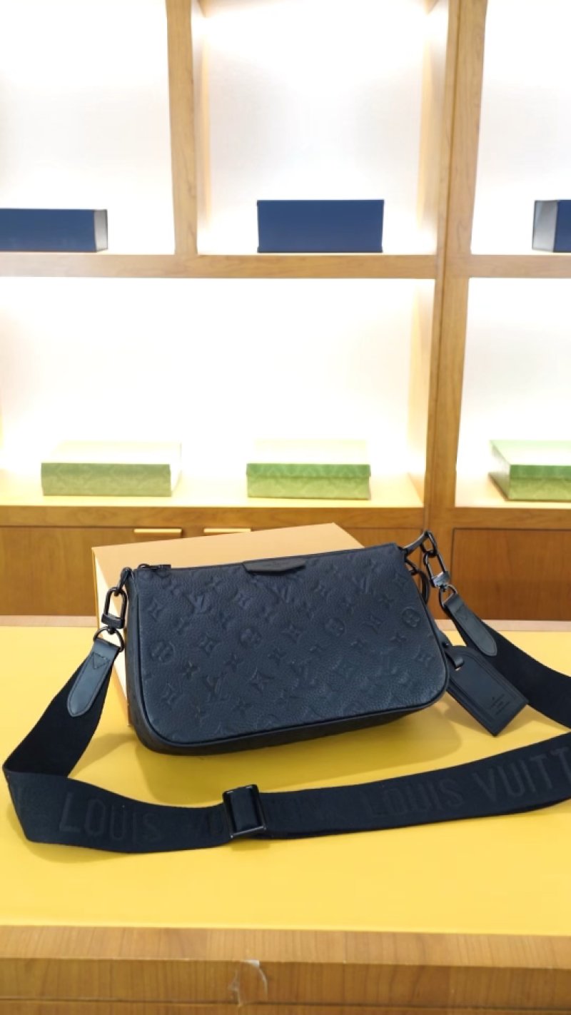 Louis Vuitton Monogram Shoulder Bag Navy Blue