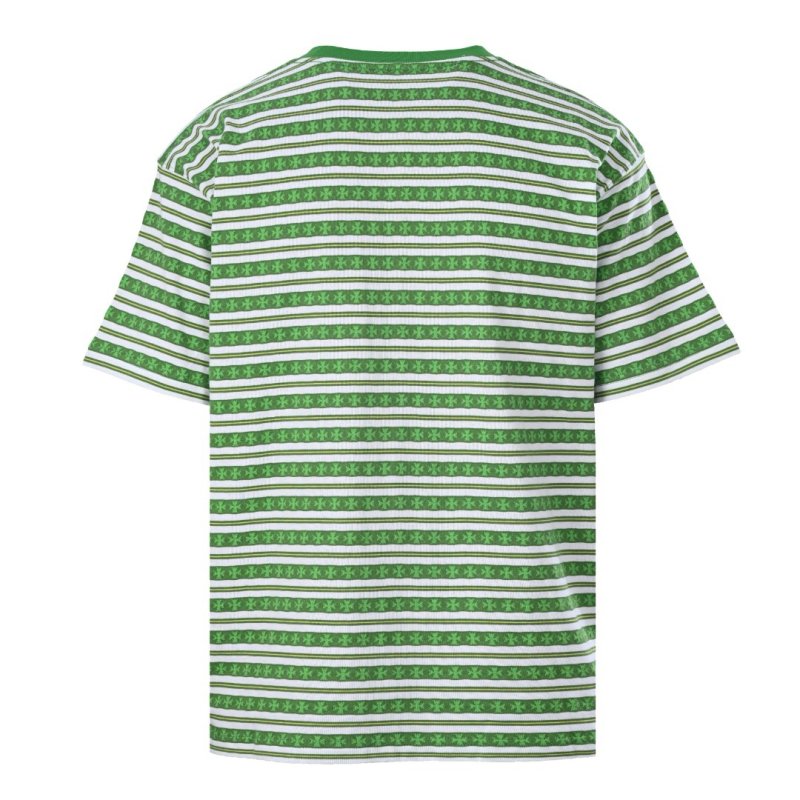 Green & White Striped Short Sleeve T-Shirt Kids view