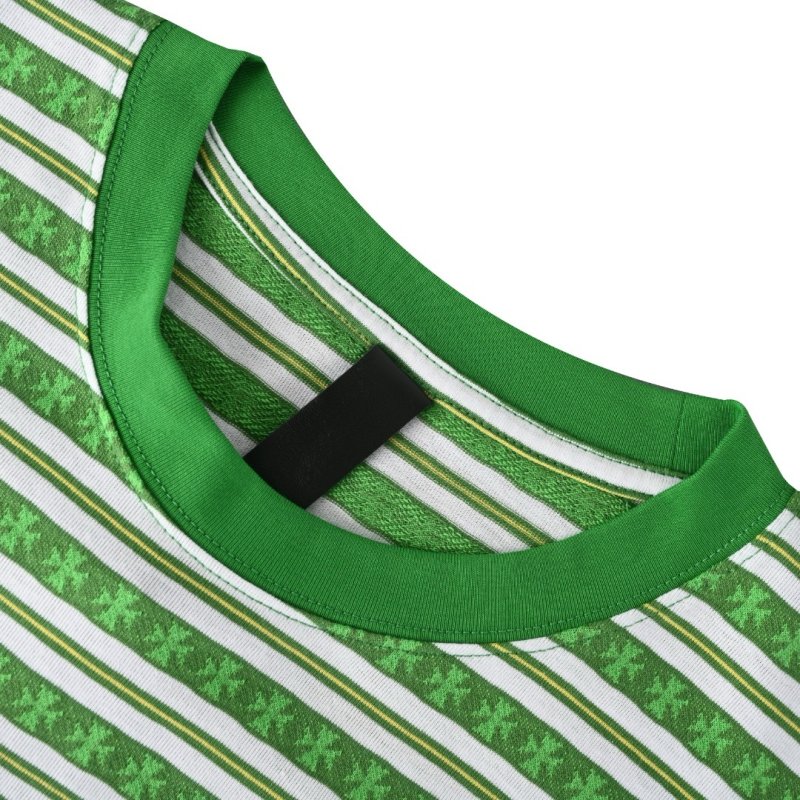 Green & White Striped Short Sleeve T-Shirt Kids view