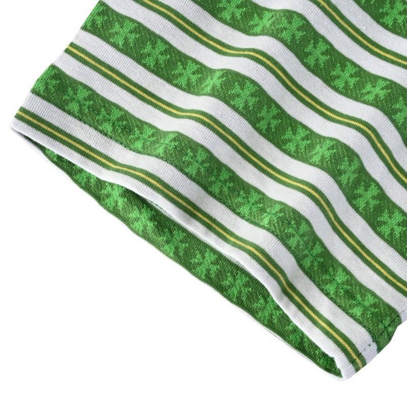 Green & White Striped Short Sleeve T-Shirt Kids view