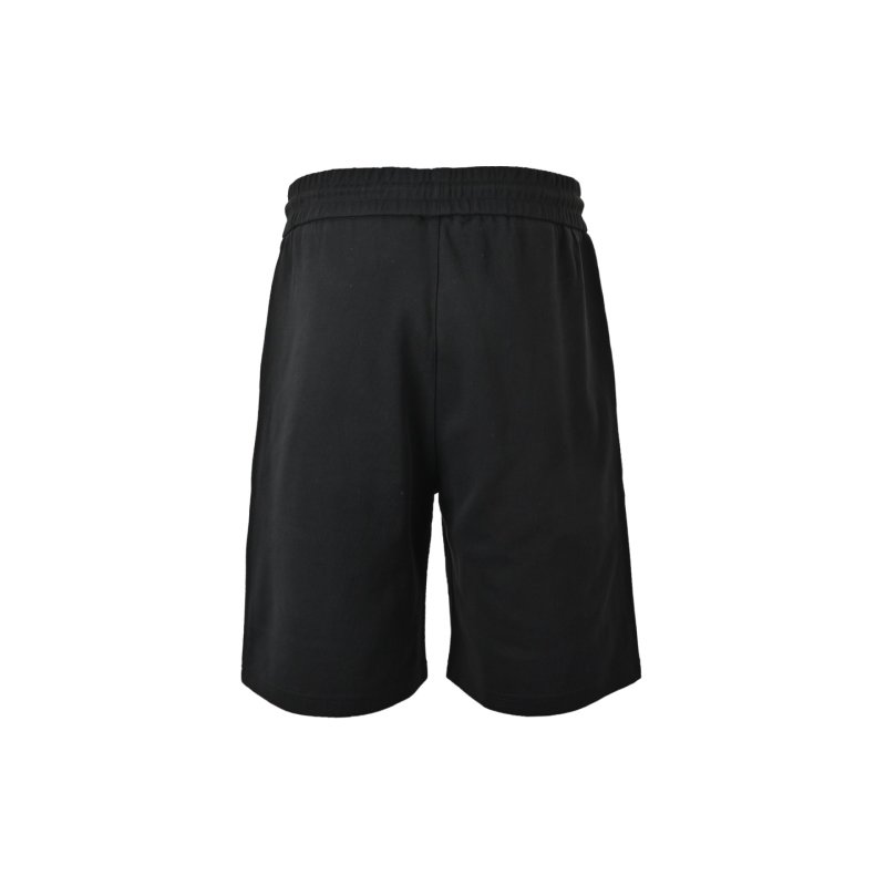 Black & White Colorblock Shorts with Striped Detail view