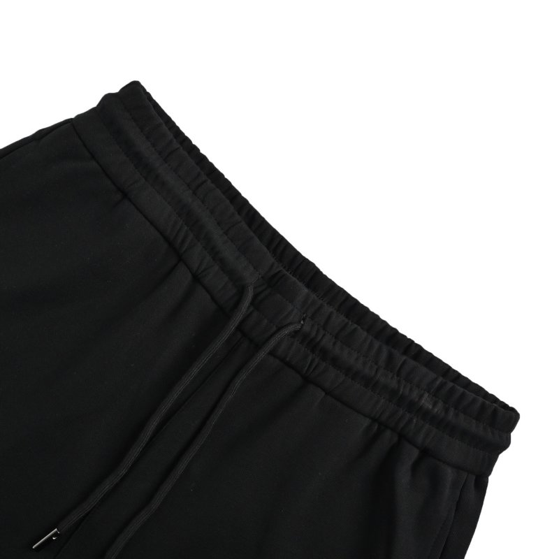 Black & White Colorblock Shorts with Striped Detail view