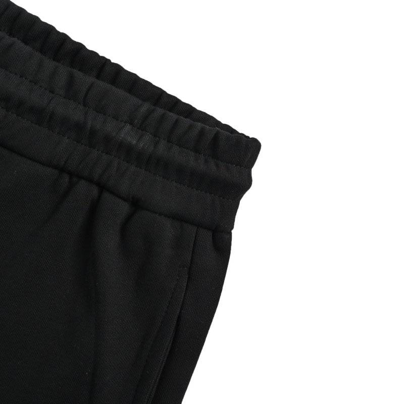 Black & White Colorblock Shorts with Striped Detail view