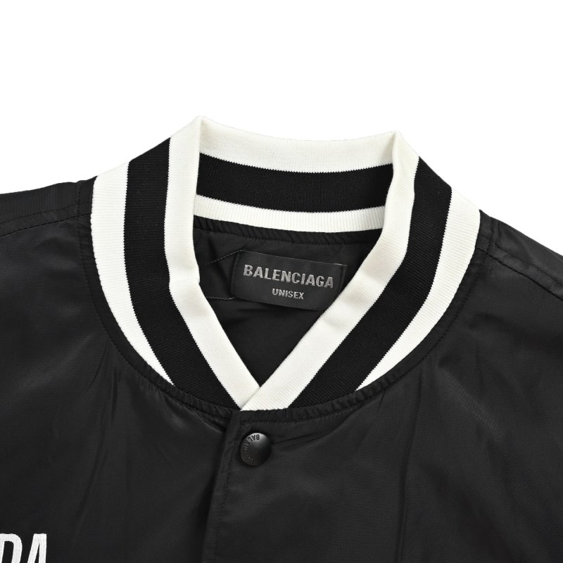Balenciaga NBA Collaboration Embroidered Baseball Jacket Black view