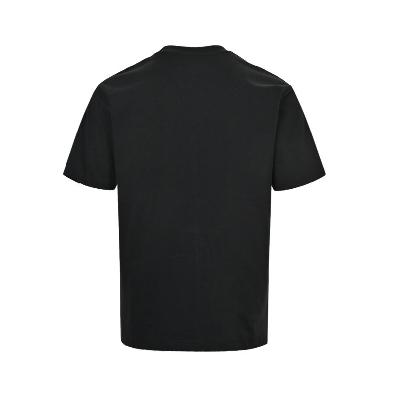 Black Graphic Print Short Sleeve T-Shirt with Blue Ornamental Design view