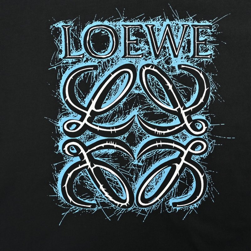 Black Graphic Print Short Sleeve T-Shirt with Blue Ornamental Design view