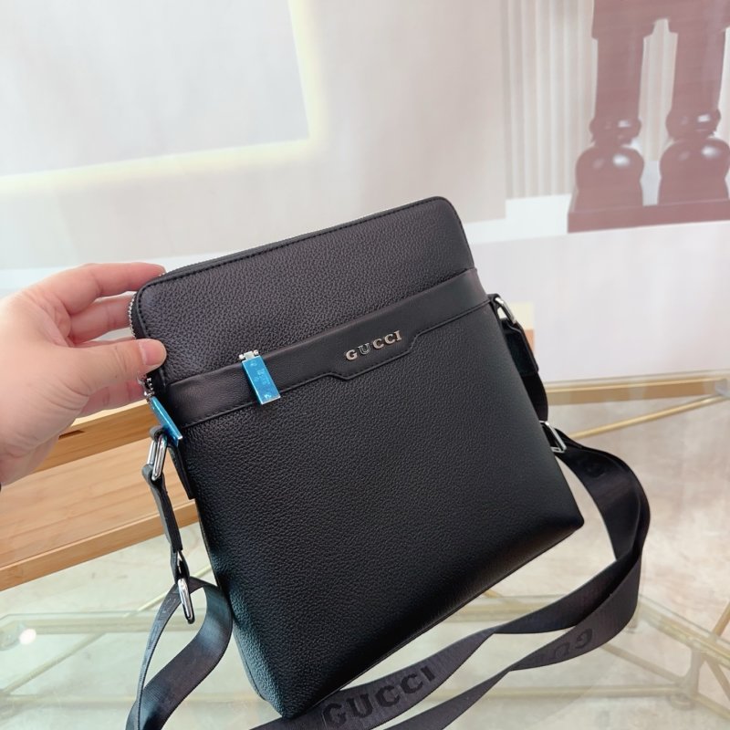 Gucci Black Leather Crossbody Messenger Bag view