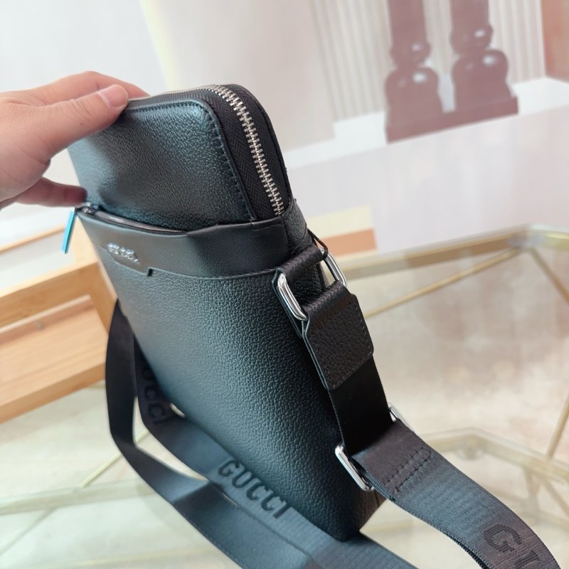 Gucci Black Leather Crossbody Messenger Bag view