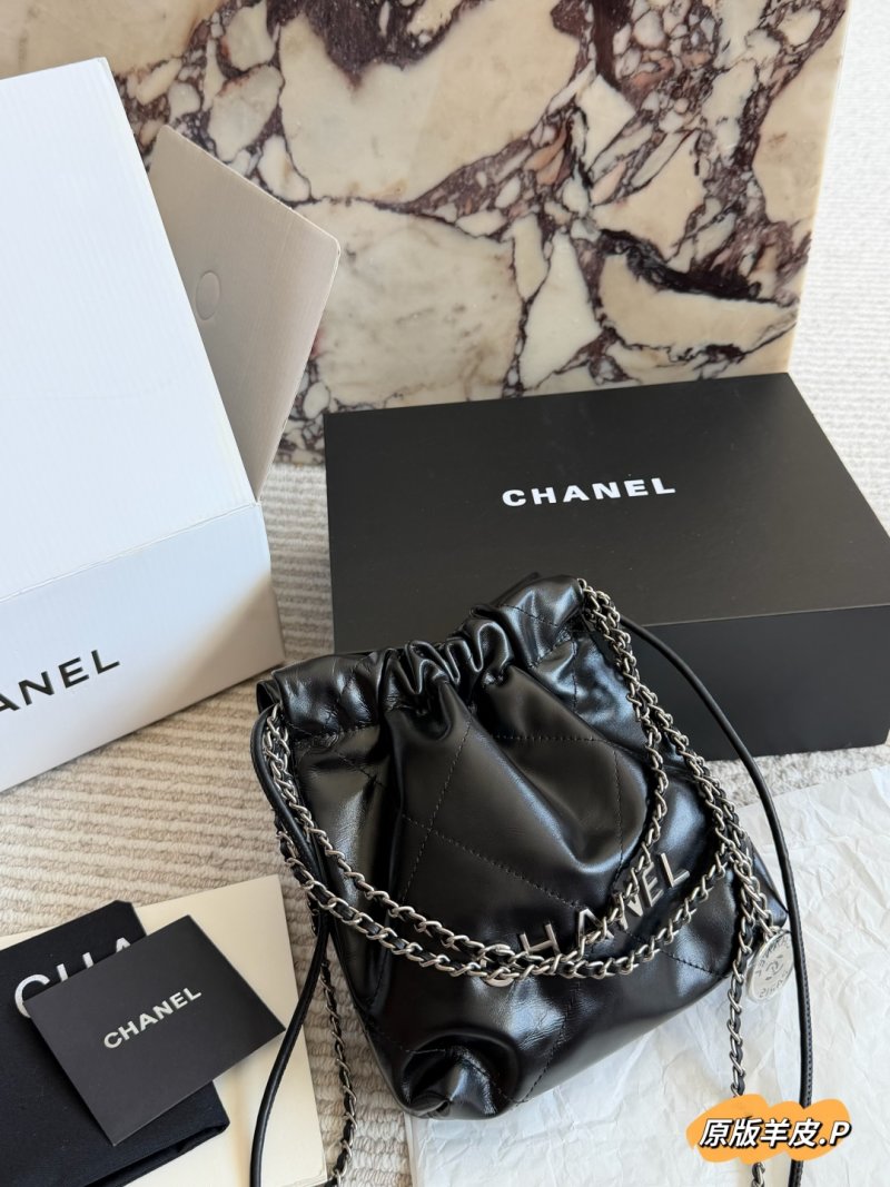 Chanel 22 Mini Bag Black Leather view