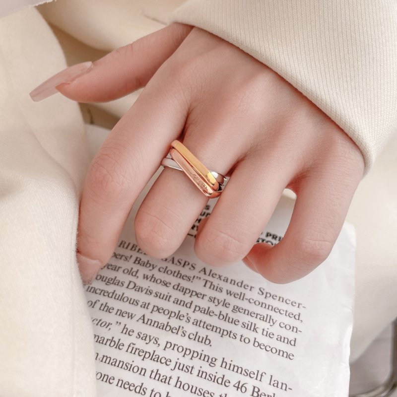 Gold Triple Band Stacked Ring view