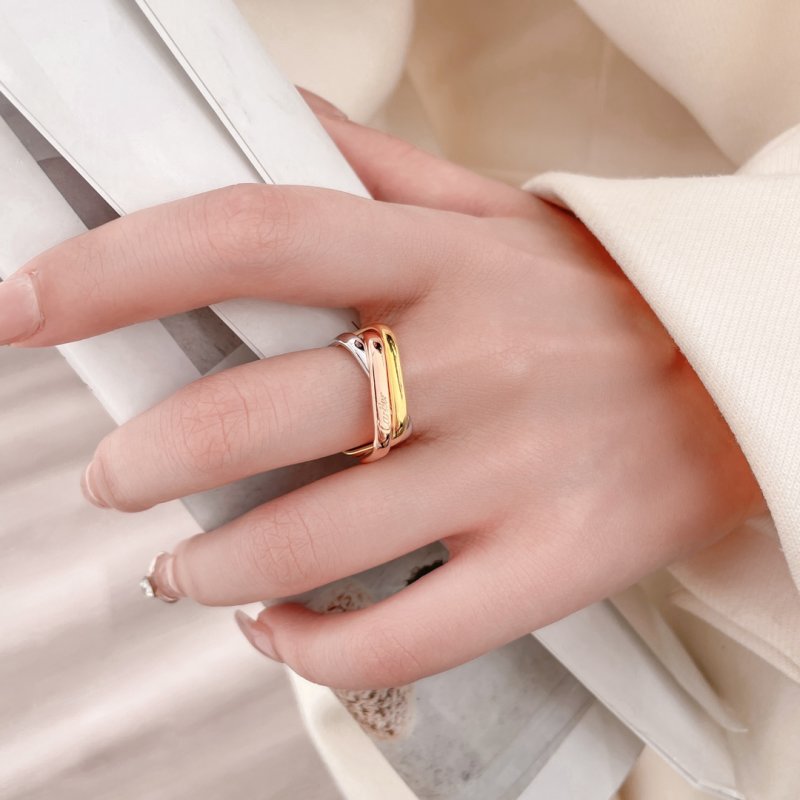 Gold Triple Band Stacked Ring view
