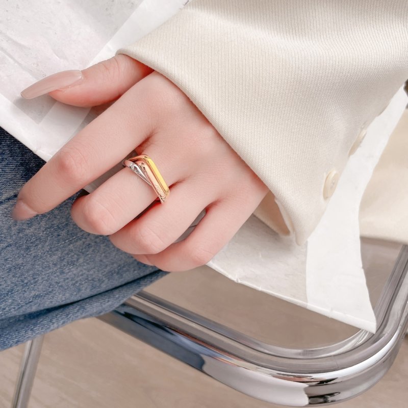 Gold Triple Band Stacked Ring view
