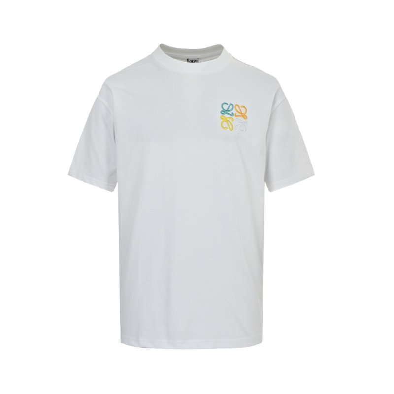 White Graphic Short Sleeve T-Shirt with Colorful Embroidery view