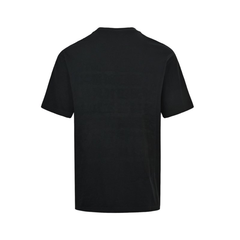 Black Graphic Print Short Sleeve T-Shirt with Red Wave Logo view