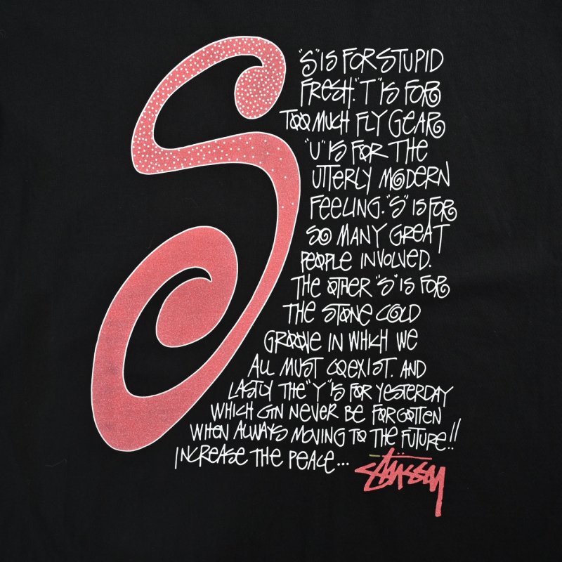 Black Graphic Print Short Sleeve T-Shirt with Red Wave Logo view