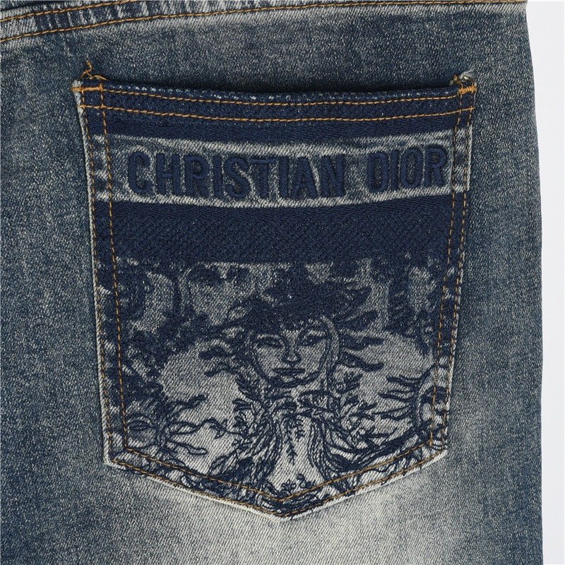 Vintage Wash Straight-Leg Jeans - Medium Blue Denim view