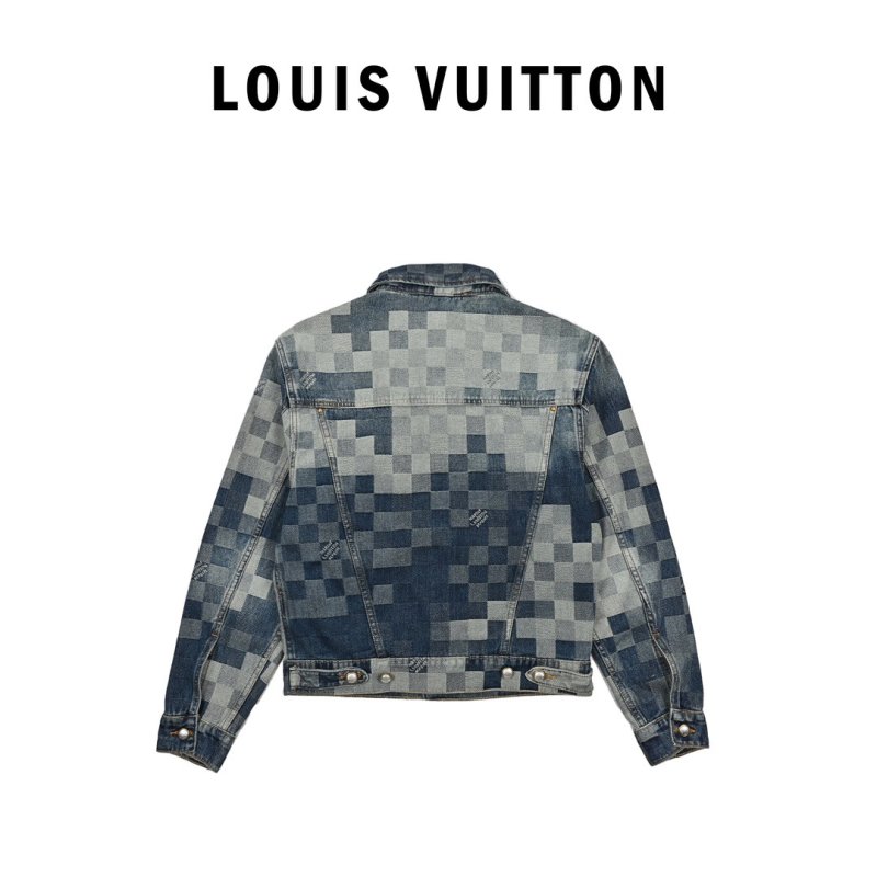 Louis Vuitton Checkered Denim Jacket Blue view