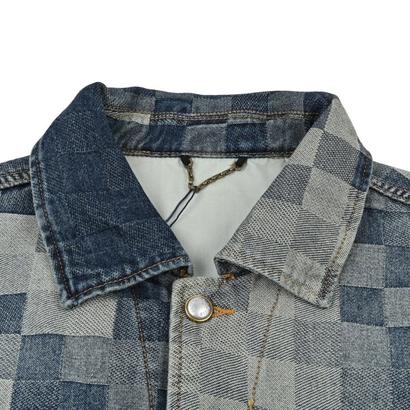Louis Vuitton 24SS Mosaic Checkerboard Denim Jacket Indigo view