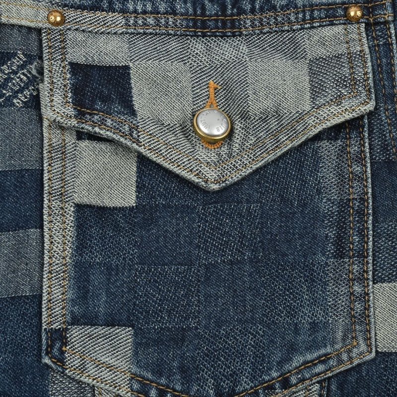Louis Vuitton Checkered Denim Jacket Blue view