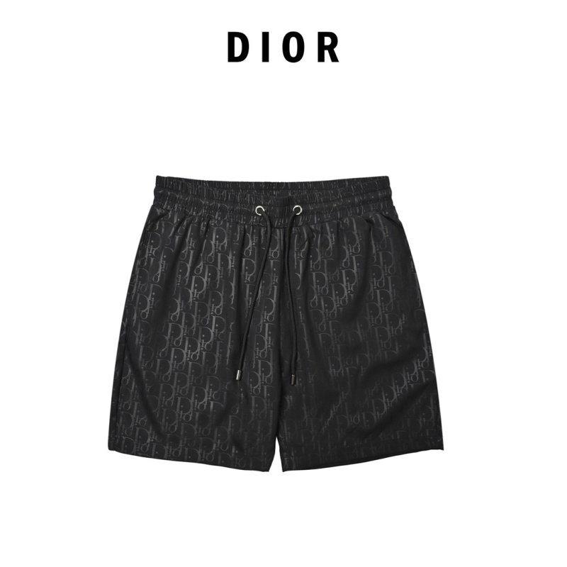 Black Crinkle Nylon Shorts with Drawstring view